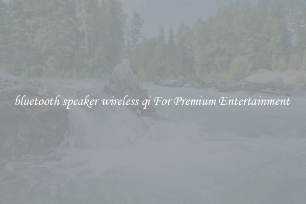 bluetooth speaker wireless qi For Premium Entertainment 