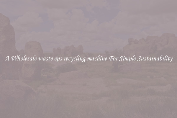  A Wholesale waste eps recycling machine For Simple Sustainability 