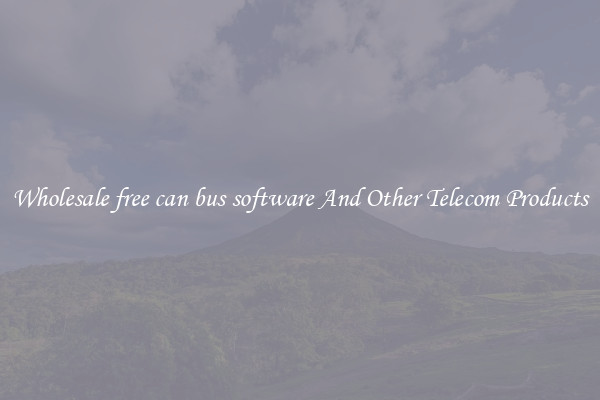 Wholesale free can bus software And Other Telecom Products