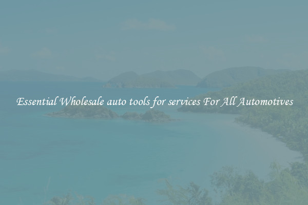 Essential Wholesale auto tools for services For All Automotives