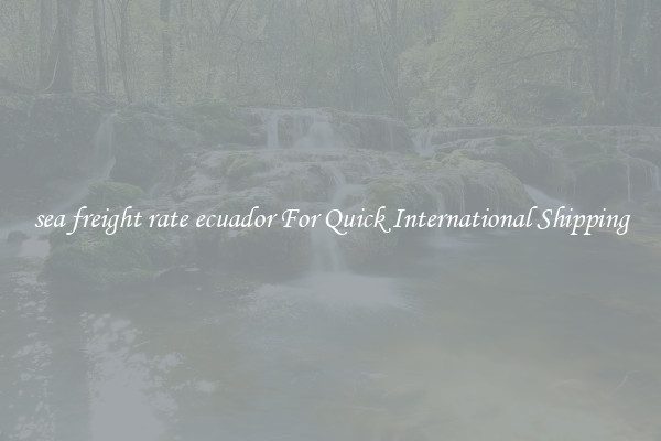 sea freight rate ecuador For Quick International Shipping