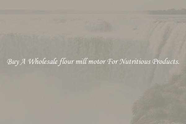 Buy A Wholesale flour mill motor For Nutritious Products.